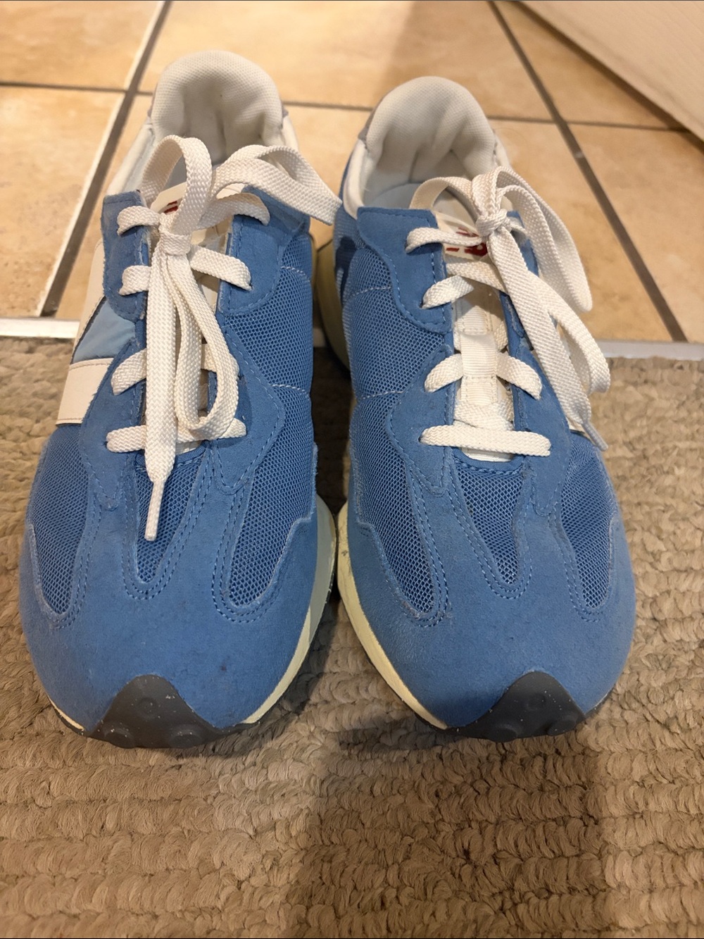 New Balance 327 Blue Casual Retro Runner Sneakers - White Accent - Picture 13 of 13